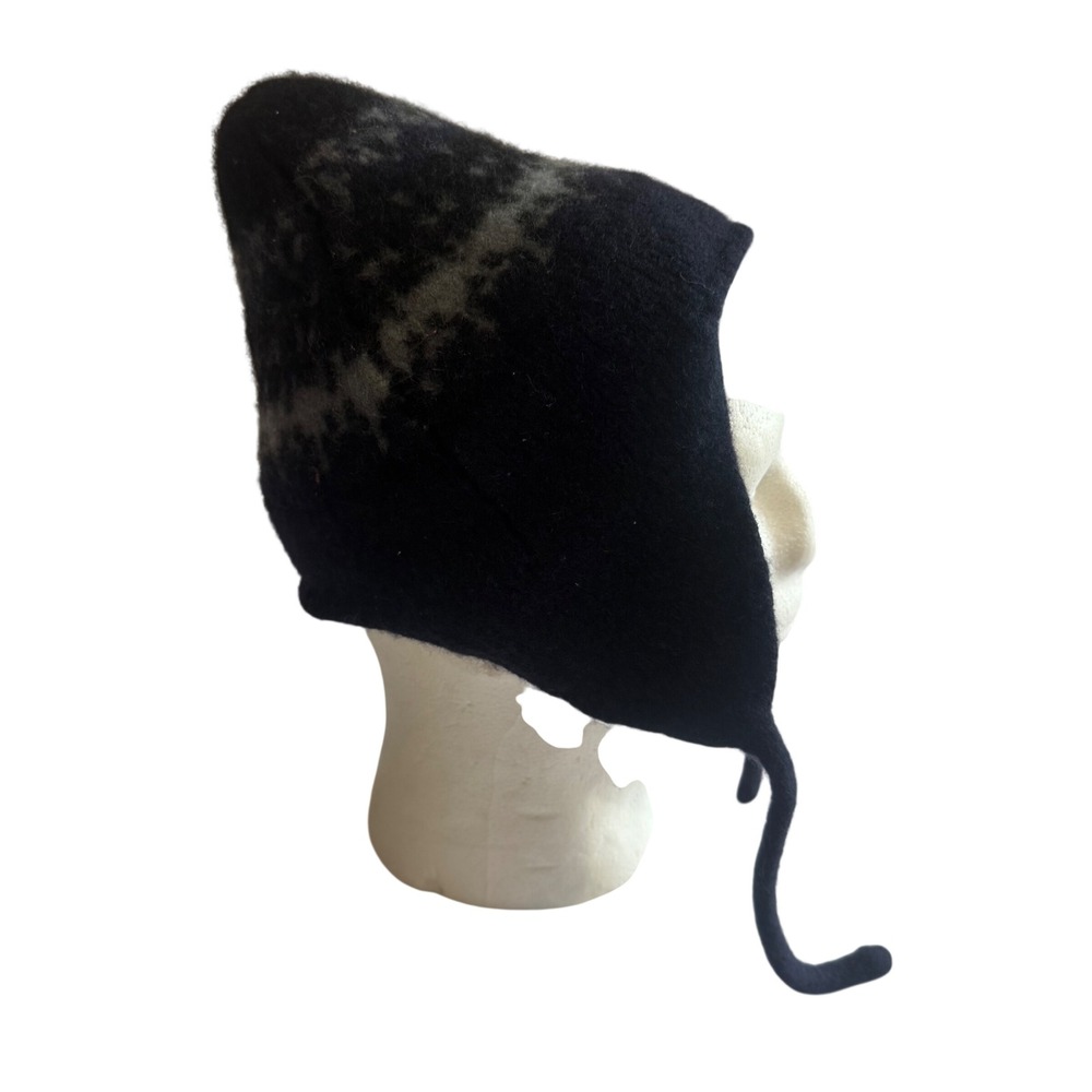 Structure Boys Lambswool Earflap Beanie Hat Navy Grey Fair Isle Nordic One Size